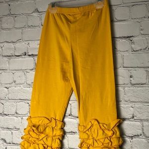Kids Ruffle Pants- Dark Yellow